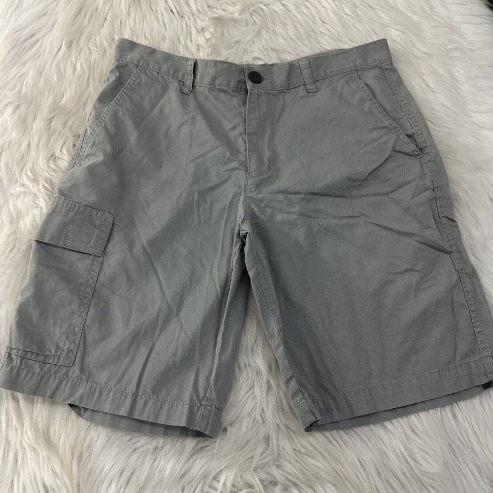 Columbia mens gray cargo pocket hiking shorts 32 cotton